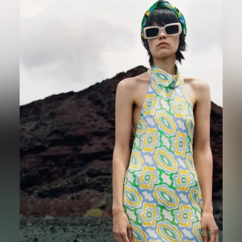 Zara Summer Halter Dress 💛💚